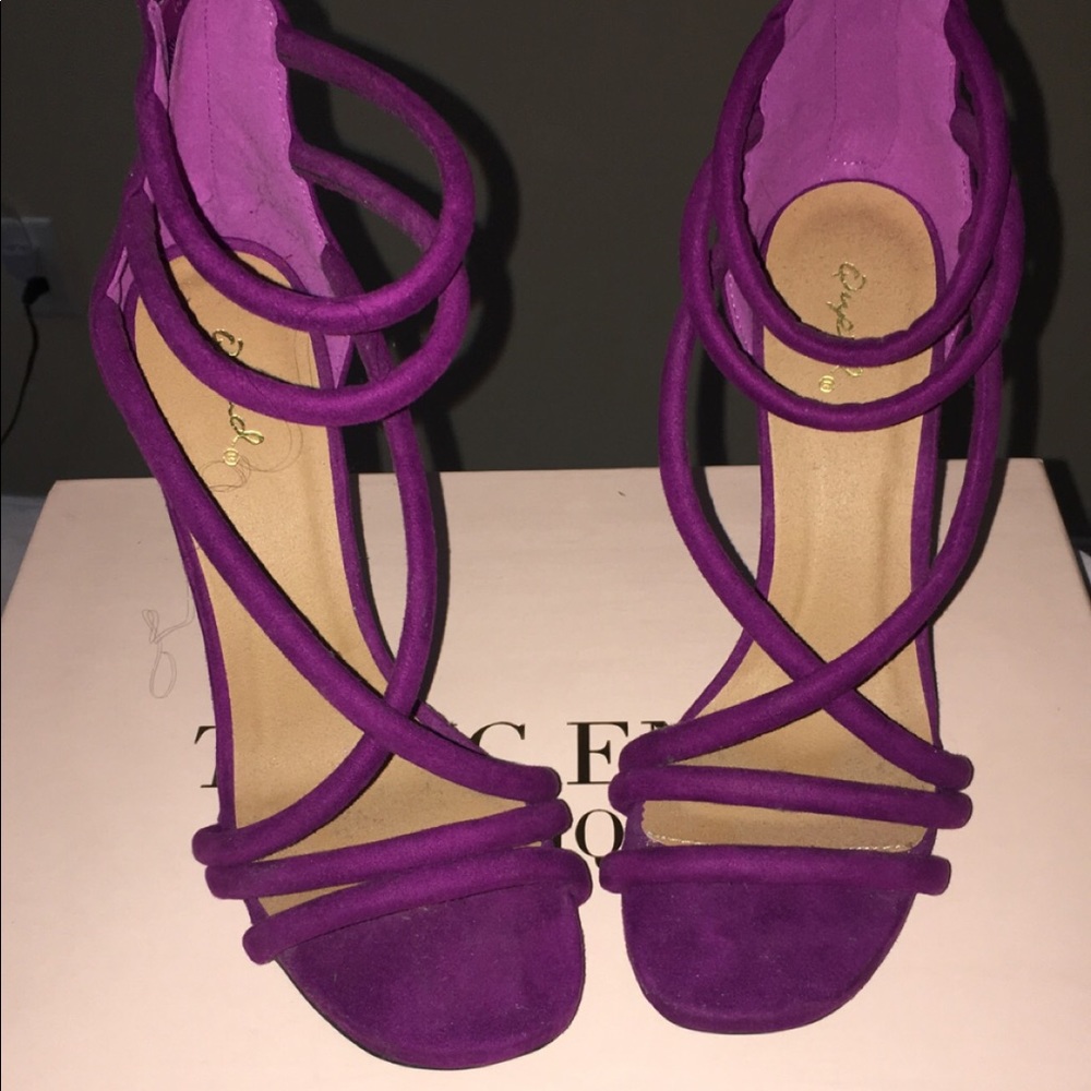 Whois Purple strap Open toe heels